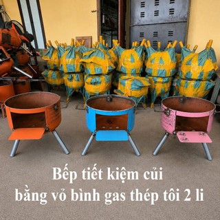 Bếp củi thông minh tiết kiệm củi - từ vỏ bình gas thép tôi 2 li cứng cáp
