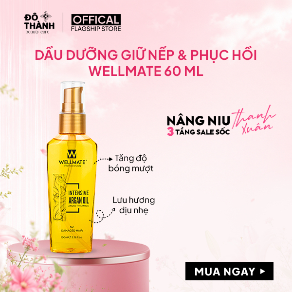 Dầu dưỡng chất tinh chất Argan Wellmate phục hồi sâu bên trong lõi tóc giúp chắc khỏe dung tích 60ml