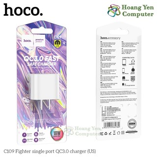 Cốc Sạc Nhanh HOCO C109 QC3.0 18W 1 Cổng USB - An Toàn Chính Hãng - BH 6 THáng - Hoangyencomputer