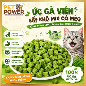 Ức Gà Viên Sấy Khô Mix Cỏ Mèo Hỗ Trợ Tiêu Búi Lông, Tiêu Hóa, Giảm Stress Cho Mèo [Chiết]