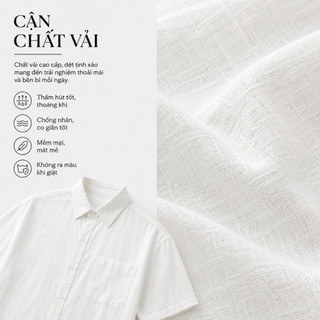 Bộ Quần Áo Nam Đũi Nilen BHN101  Áo Sơ Mi Ngắn Tay Kèm Quần Short Vải Thoáng Khí Dễ Mặc Trẻ Trung