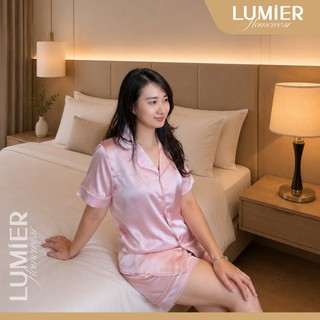 Bộ ngủ lụa latin trơn tiểu thư có họa tiết ren nhỏ  dễ thương, chất liệu lmềm mỏng nhẹ sờ mát lạnh