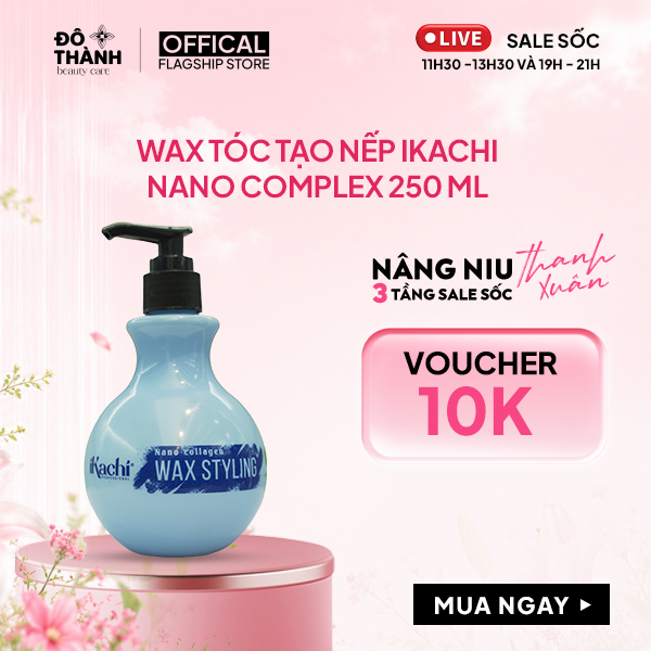 Sáp wax tóc tạo nếp Nano Complex IKACHI gel giữ nếp tóc bồng bềnh tạo kiểu hoàn hảo 250ml