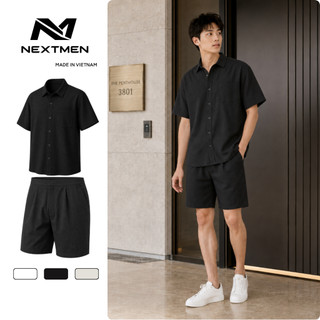 Bộ Đồ Nam Đũi Nilen BHN101  Áo Sơ Mi Cộc Tay  Quần Short Vải Thoáng Khí Form Rộng Phong Cách Năng Động Trẻ Trung
