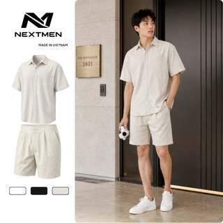Bộ Đũi Nilen Nam  Áo Sơ Mi Cộc Tay Quần Short Mềm Mát Thoáng Khí Form Rộng Trẻ Trung Dễ Phối Đồ BHN101
