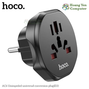 Đầu Chuyển Đổi Ổ Cắm HOCO AC6 Chuẩn EU - Cắm Được Nhiều Loại Phích US/UK/AU - BH 6 Tháng - Hoangyencomputer