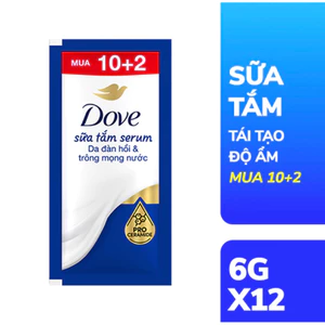 Lốc 6 Dây Sữa Tắm Dove Tái Tạo Làn Da Dưỡng Ẩm - Hàng công ty date mới