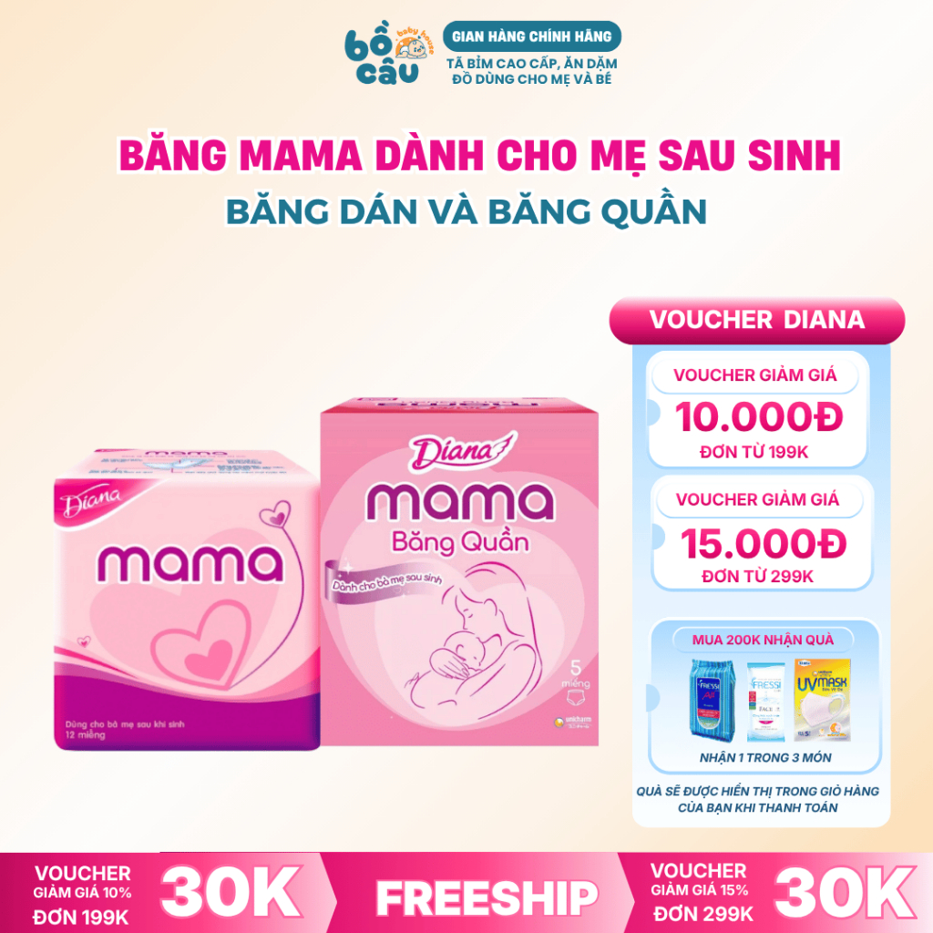 [MỚI] Băng Vệ Sinh Quần Diana Mama Dành Cho Mẹ Sau Sinh Chống Tràn 360 Độ, Thấm Hút Tuyệt Đối