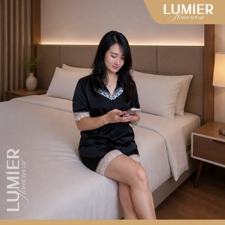 Bộ lụa cộc tay bèo cao cấp mềm mịn mặc nhà thoải mái , bộ pyjama dễ thương cộc tay mặc hè đi chơi M04