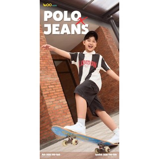 Áo Polo Bé Trai BPS26S001R Wookids | Áo Có Cổ 3-16 Tuổi Cotton 100% Thoáng Mát