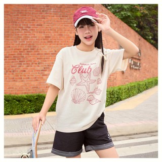Áo Thun Không Cổ Bé Gái ETS26S016R | Áo Thun Trẻ Em 9–14 Tuổi | Cotton Mềm Mát | WooKids