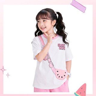 Set Đi Chơi Bé Gái DSC26S001R | Wookids | Bộ Quần Áo Trẻ Em 2-9 Tuổi | 100% Cotton Mềm Mát, Dễ Thương