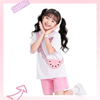 Set Đi Chơi Bé Gái DSC26S001R | Wookids | Bộ Quần Áo Trẻ Em 2-9 Tuổi | 100% Cotton Mềm Mát, Dễ Thương