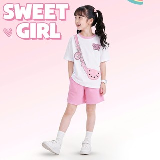 Set Đi Chơi Bé Gái DSC26S001R | Wookids | Bộ Quần Áo Trẻ Em 2-9 Tuổi | 100% Cotton Mềm Mát, Dễ Thương