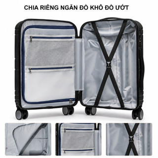 Vali Size 20 Hàng Nội Địa Trung Weplus Nhựa PC Chịu Lực Kết Hợp ABS Trơn Mịn WPL115-20