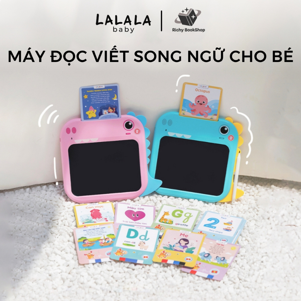 Máy đọc viết Lalatalk máy đọc thẻ song ngữ kết hợp bảng viết tự xóa thông minh Lalala baby
