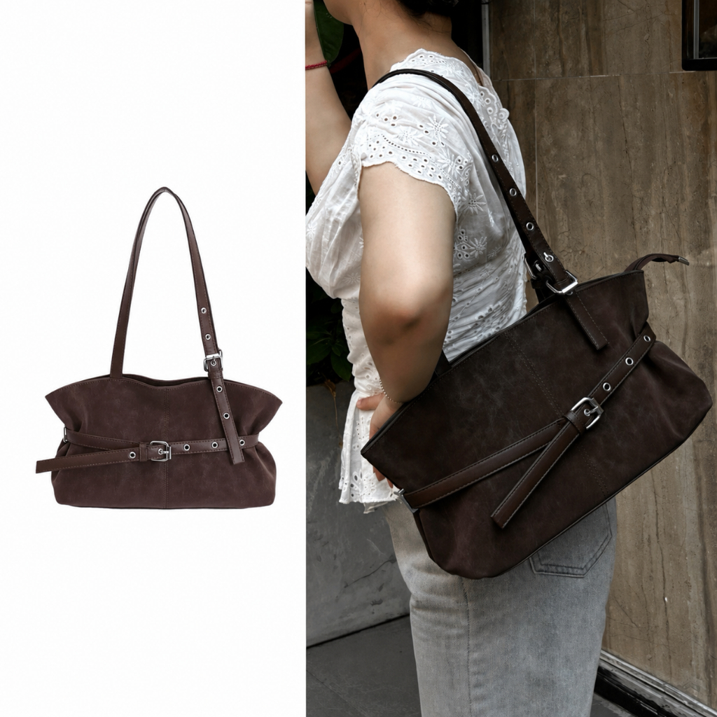 Túi Đeo Vai Nữ Vintage Da Mềm Cao Cấp – Túi Kẹp Nách Dung Tích Lớn, Thiết Kế Đai Khóa Thời Trang Hàn Quốc NA167