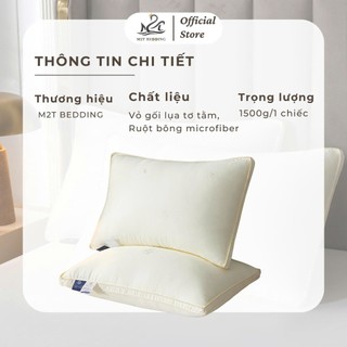 Ruột gối lụa tơ tằm nhân tạo cao cấp M2T BEDDING kích thước 50x70cm êm ái thoải mái khi ngủ
