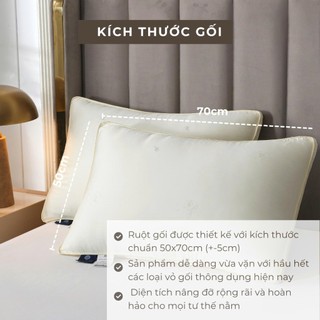 Ruột gối lụa tơ tằm nhân tạo cao cấp M2T BEDDING kích thước 50x70cm êm ái thoải mái khi ngủ