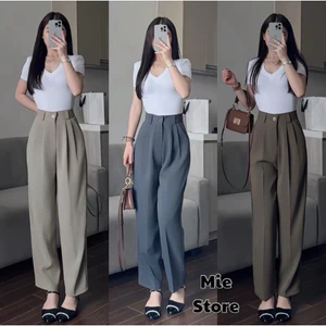 Quần BAGGY công sở lưng cao dáng thụng chất vải gold Nhật (Q03)