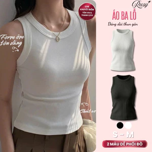 Áo Ba Lỗ Dáng Dài Chất Thun Gân Dày Mềm Mịn, Áo Hai Dây Ba Lỗ Ngược Form Ôm Dài 3L03 RUSY