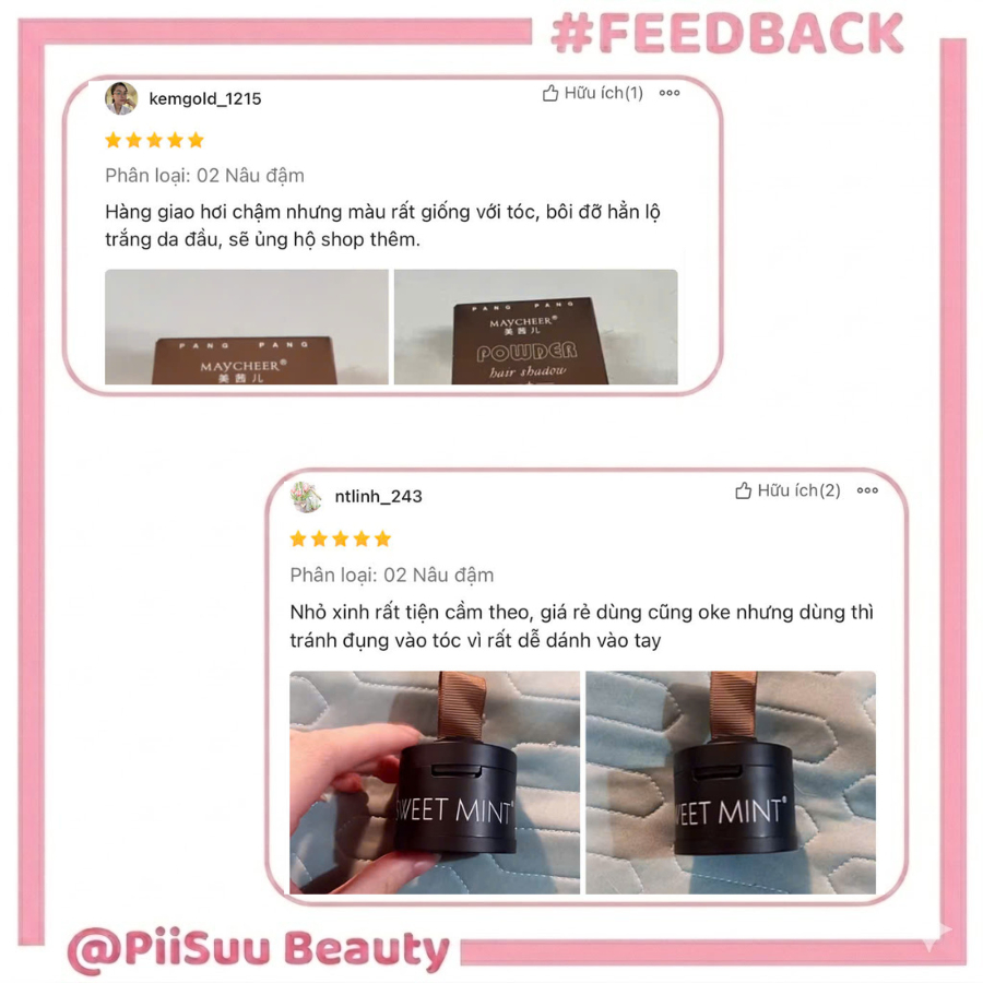 Phấn Chấm Hói Tóc Jary Quick Hair Puff Che Khuyết Điểm Phủ Hói Chân Tóc 4g