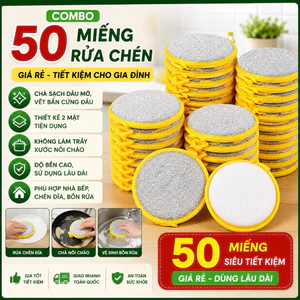 Combo 50 Miếng Rửa Chén Bát 2 Mặt, Miếng Chà Xoong Nồi Chảo, Dụng Cụ Vệ Sinh Nhà Bếp.