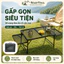Bàn cắm trại gập nhẹ 1.5kg, lưới thoát cát, điều chỉnh 4 cấp độ cao. Gọn để cốp xe máy, dùng cho dã ngoại, phượt, picnic