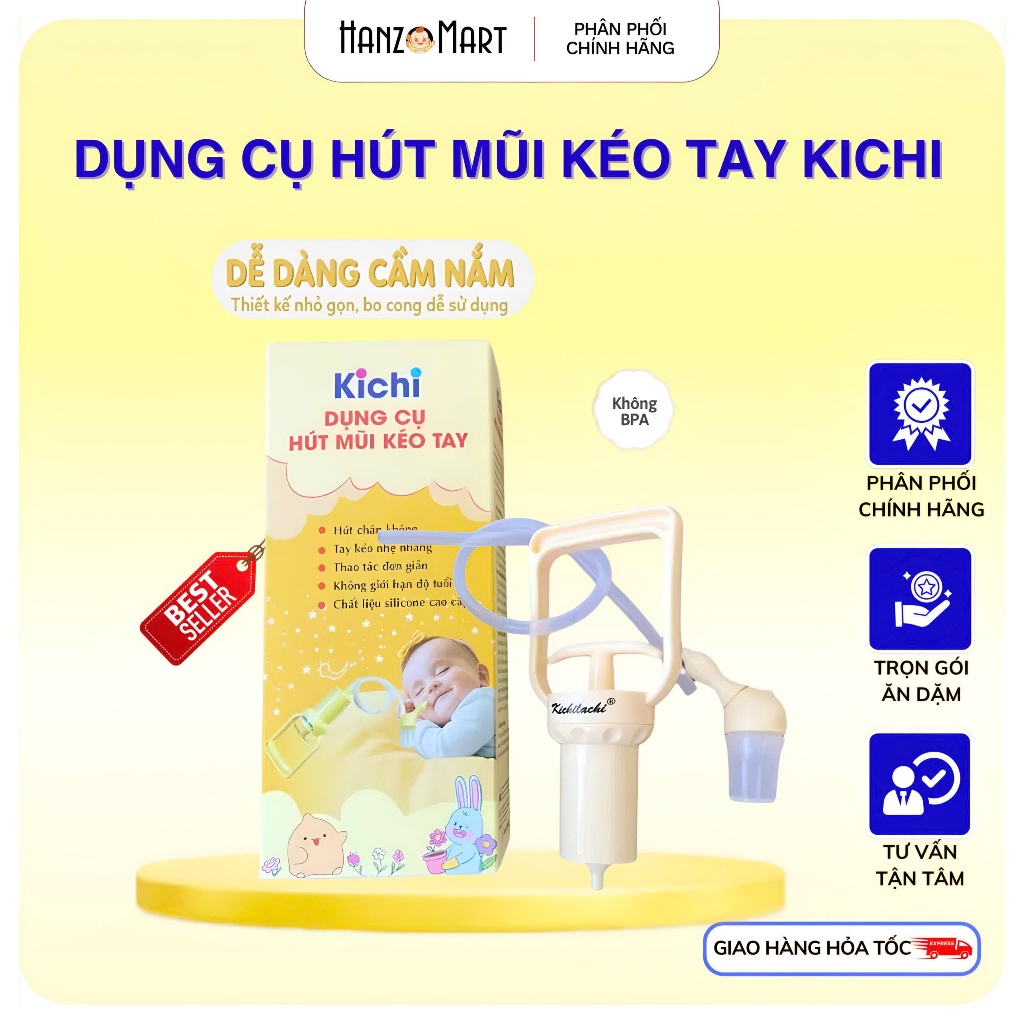 Dụng Cụ Hút Mũi Kéo Tay Thế Hệ Mới Kichilachi cho bé - hanzo2009