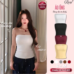 Áo Ống Nữ Cúp Ngực Trơn Basic Dáng Dài Thun Gân Co Giãn Không Mút Tôn Dáng Mặc Đi Chơi OD01 RUSY