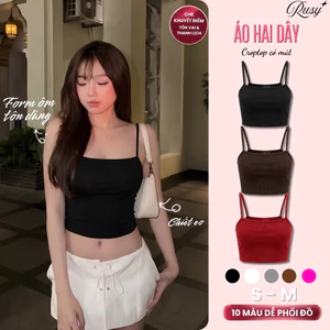 Áo Hai Dây Nữ Thun Borip Mịn Màng Áo 2 Dây Croptop Ôm Body Tôn Dáng Basic 2SCRT RUSY