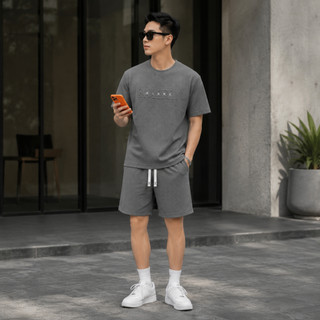 Set Quần Áo Nam Phối Chữ dập nổi Cộc Tay Mùa Hè Chất Waffle Tổ Ong Form Chuẩn Dễ Phối Thoáng Mát BHN93
