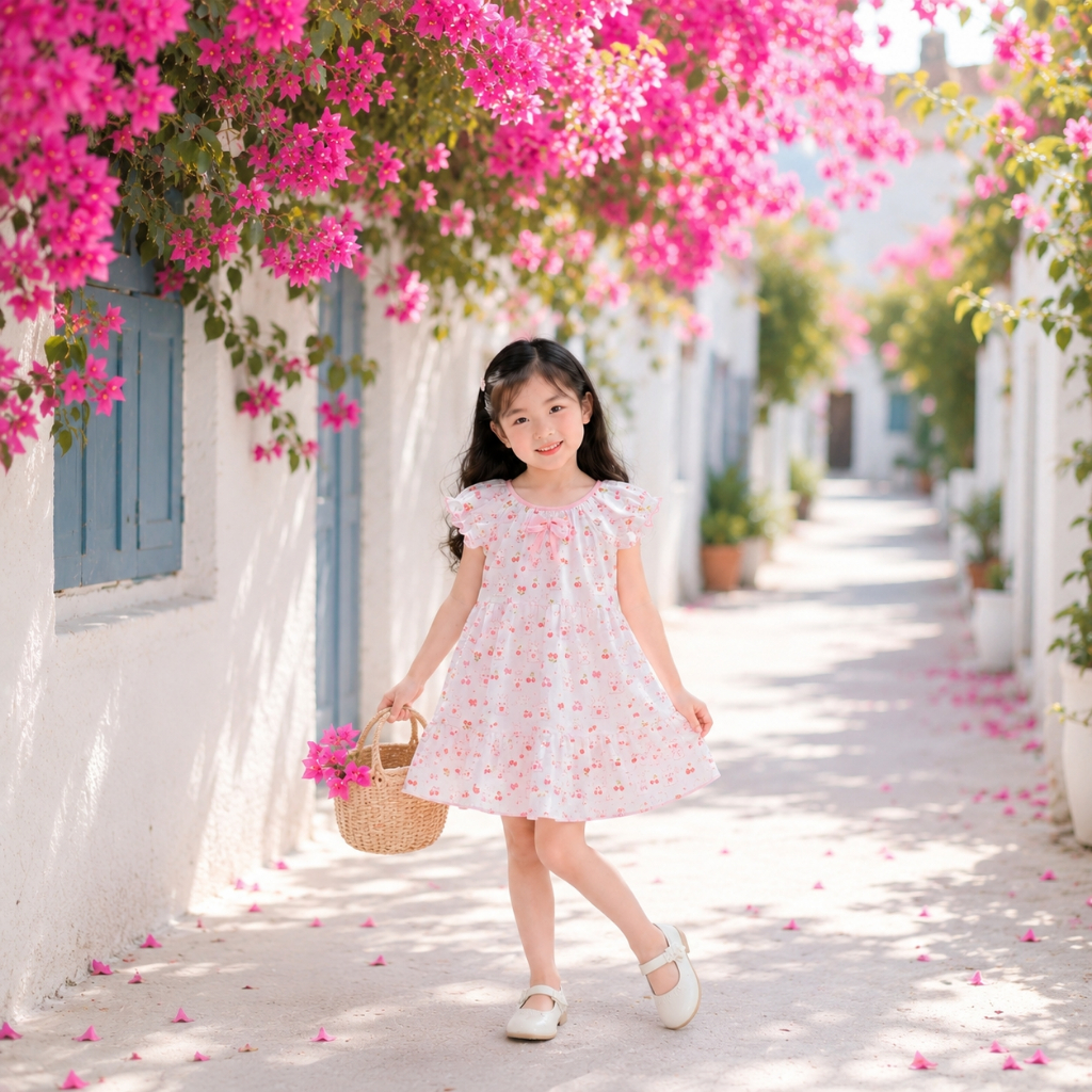 Váy 3 Tầng Cho Bé - SONBEE Chất Liệu xô muslin Cổ Tròn Tay Bo Chun Xòe Nhẹ Dáng Công Chúa Dễ Thương