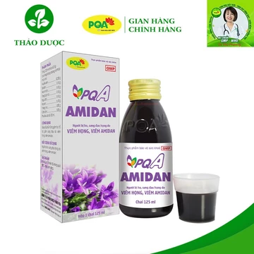 Siro PQA Amidan thảo dược giúp bổ phế, hỗ trợ giảm ho, giảm sưng đau do viêm họng, viêm amidan (Hộp 125ml)