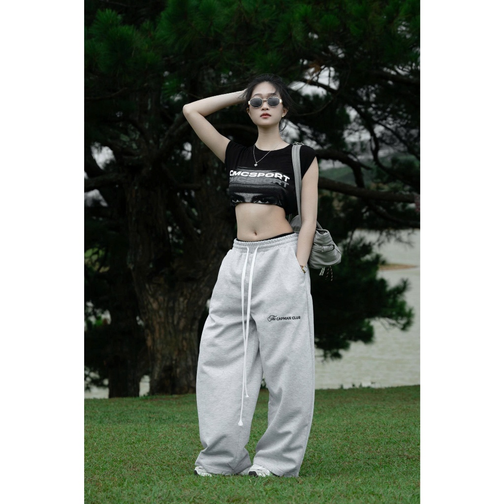 Quần nỉ ống rộng nam nữ DOME chất nỉ 2 da CAPMAN CLUB, phom rộng unisex dễ mặc dễ phối đồ | BigBuy360 - bigbuy360.vn