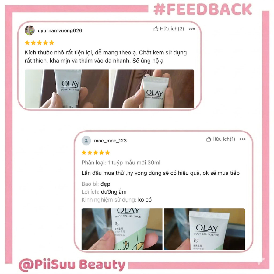 Kem Dưỡng Trắng Da Tay Olay B3+ Vitamin C (Niacinamide) - Cấp Ẩm Sâu, Mờ Thâm Nám, Chống Lão Hóa) tuýp 10ml