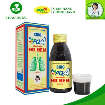Siro Ho hen PQA thảo dược giúp thông thoáng đường thở cho người hen suyễn, ho hen (hộp 125 ml)