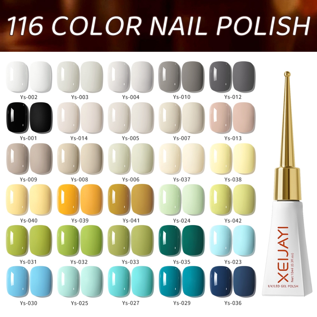 XEIJAYI 10ml - Sơn móng tay dạng gel màu đen, trắng và đỏ cổ điển, có 60 màu, phù hợp cho các tiệm làm móng.