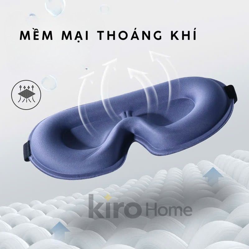 Mặt Nạ Ngủ 3D Cao Cấp, Bịt Mắt Ngủ Thiết Kế Nổi Chống Áp Lực, Chắn Sáng Tuyệt Đối Có Quai Đeo Điều Chỉnh