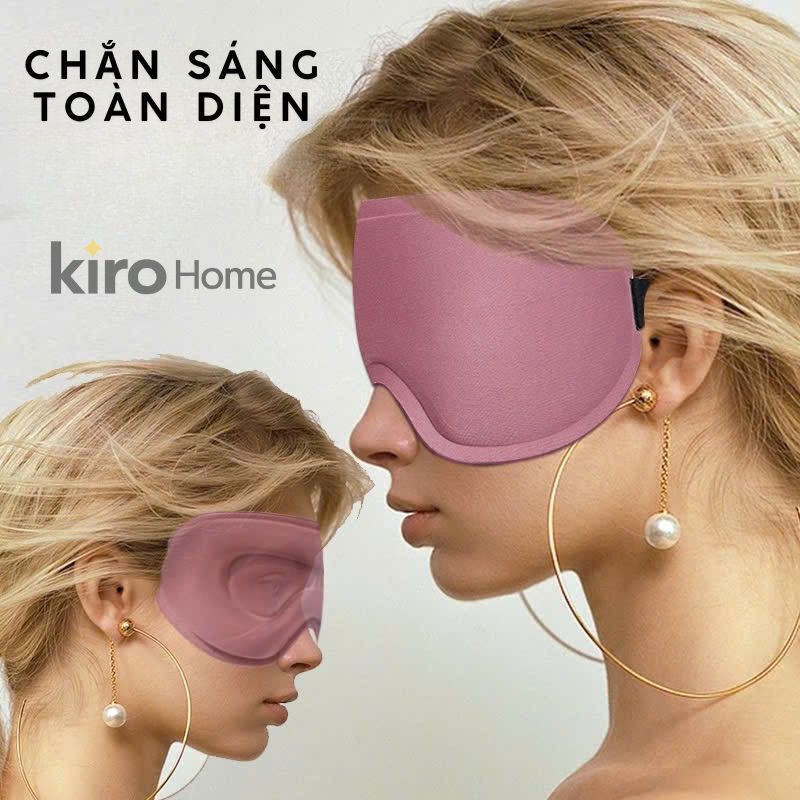 Mặt Nạ Ngủ 3D Cao Cấp, Bịt Mắt Ngủ Thiết Kế Nổi Chống Áp Lực, Chắn Sáng Tuyệt Đối Có Quai Đeo Điều Chỉnh