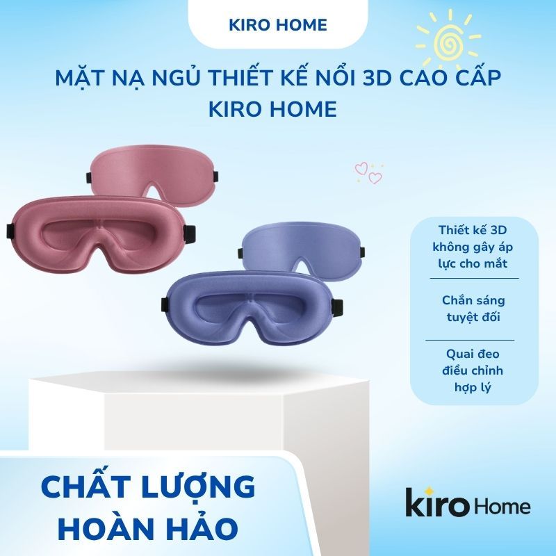Mặt Nạ Ngủ 3D Cao Cấp, Bịt Mắt Ngủ Thiết Kế Nổi Chống Áp Lực, Chắn Sáng Tuyệt Đối Có Quai Đeo Điều Chỉnh