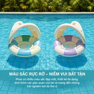 Phao Bơi Trẻ Em Có Mái Che Chống Nắng | Phao Tập Bơi Có Ghế Ngồi An Toàn Cho Bé