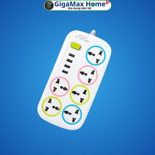 Ổ Cắm Điện Thông Minh B16U 6 lỗ cắm điện + 4 lỗ USB – Chống Giật, Chống Nước, Nhựa PP Chịu Nhiệt Cao Cấp | GigaMax Home