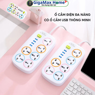 Ổ Cắm Điện Thông Minh B16U 6 lỗ cắm điện + 4 lỗ USB – Chống Giật, Chống Nước, Nhựa PP Chịu Nhiệt Cao Cấp | GigaMax Home