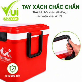 Thùng Đựng Đá Giữ Nhiệt Có Quai Xách Việt Nhật GD231 - Phích Đá Vuông Giữ Nhiệt Có Van Xả Nước