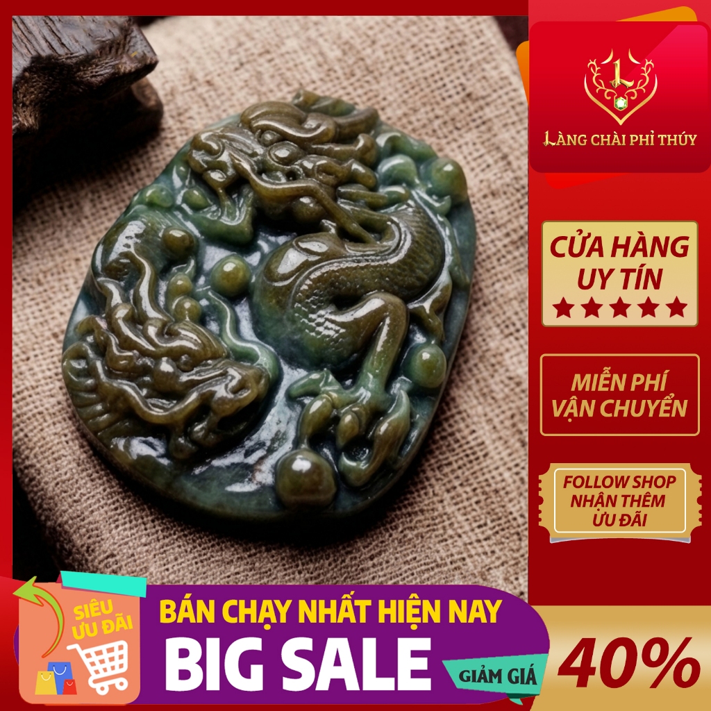 Dây chuyền Long bài hộ chủ phỉ thủy Tuyp A - Quà tặng sinh nhật/ Phong Thủy/ Trang trí