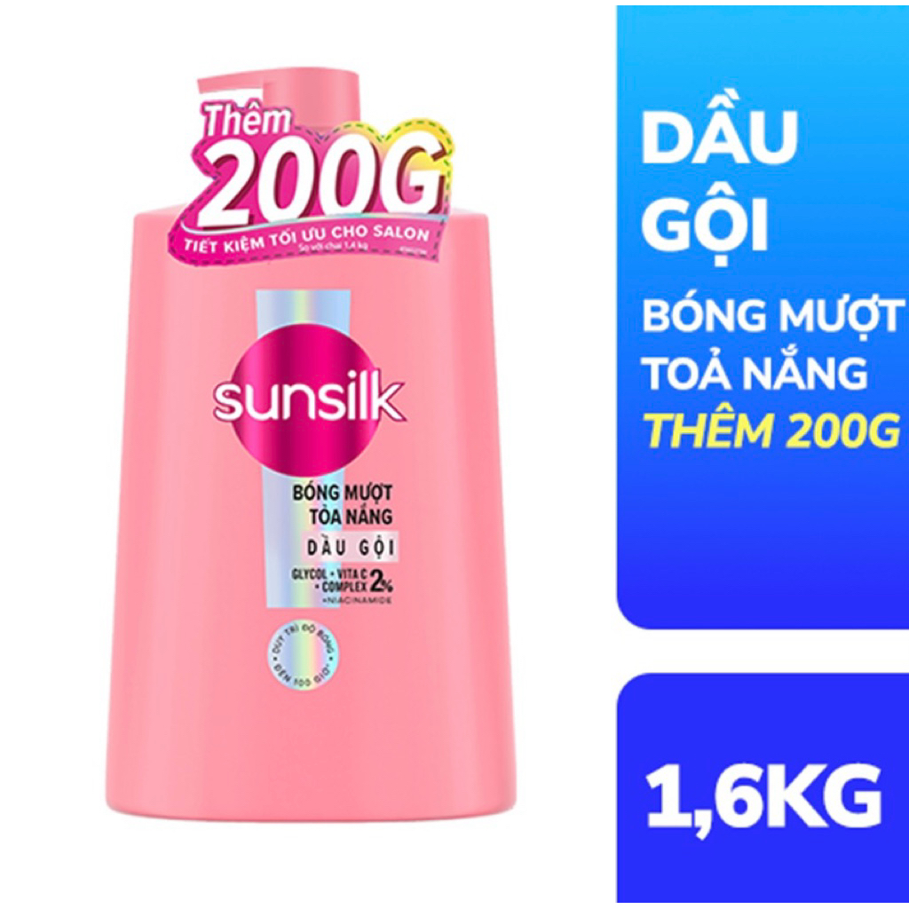 [Giá Sỉ] Dầu Gội Sunsilk 1.6kg Chai Lớn Siêu Tiết Kiệm - Đủ Mùi (Đen/Vàng/Hồng)