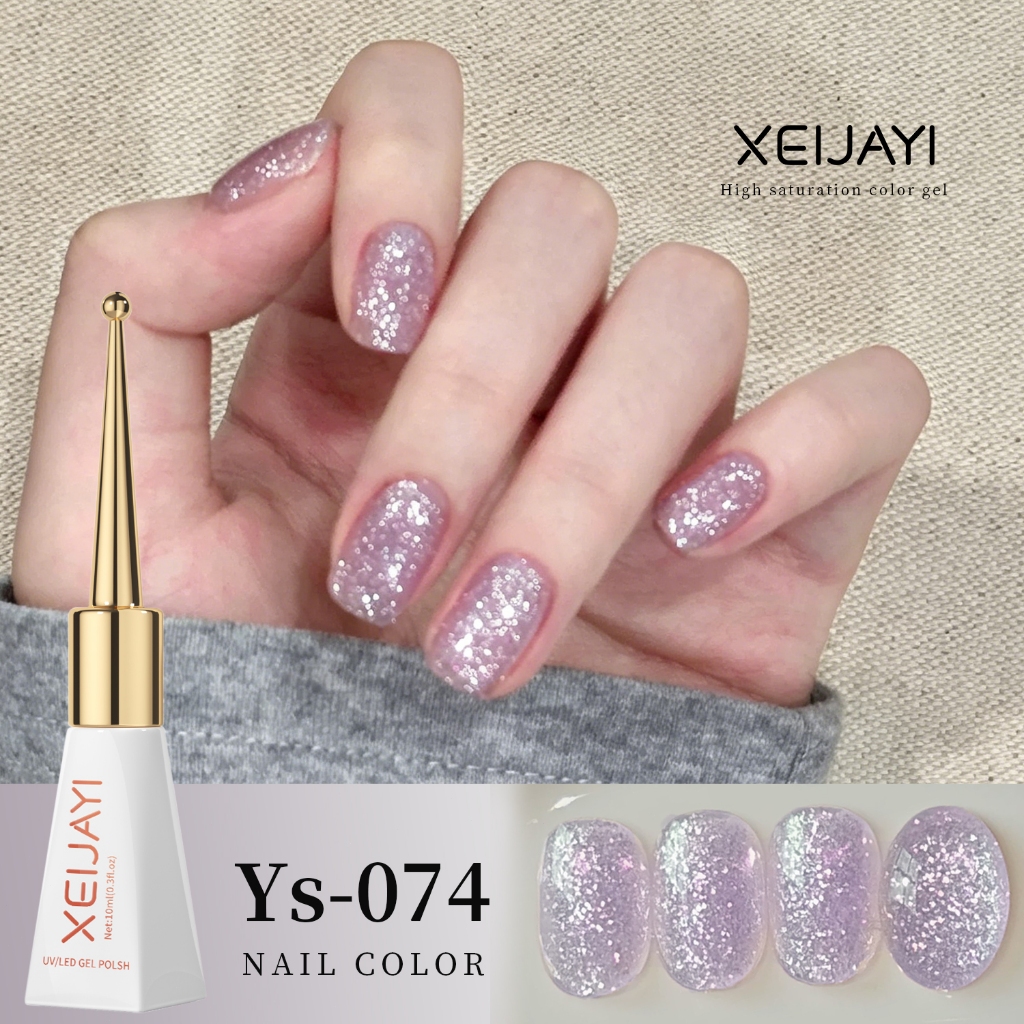 XEIJAYI 10ml - Sơn móng tay mới First Love Pink Glitter Gel cho tiệm làm móng và Tự làm móng.