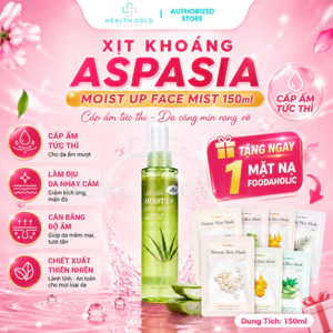 Xịt Khoáng Aspasia Moist Nha Đam Face Mist 150ml – Dưỡng Ẩm Tức Thì, Làm Dịu Da, Giữ Lớp Trang Điểm Lâu Trôi