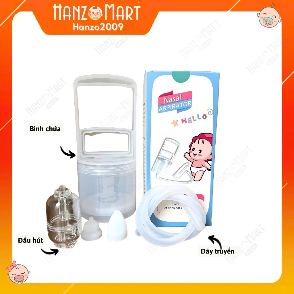 Dụng cụ hút mũi kéo tay thế hệ mới, chất liệu nhựa nguyên sinh, lực hút mạnh, an toàn cho bé - hanzo2009